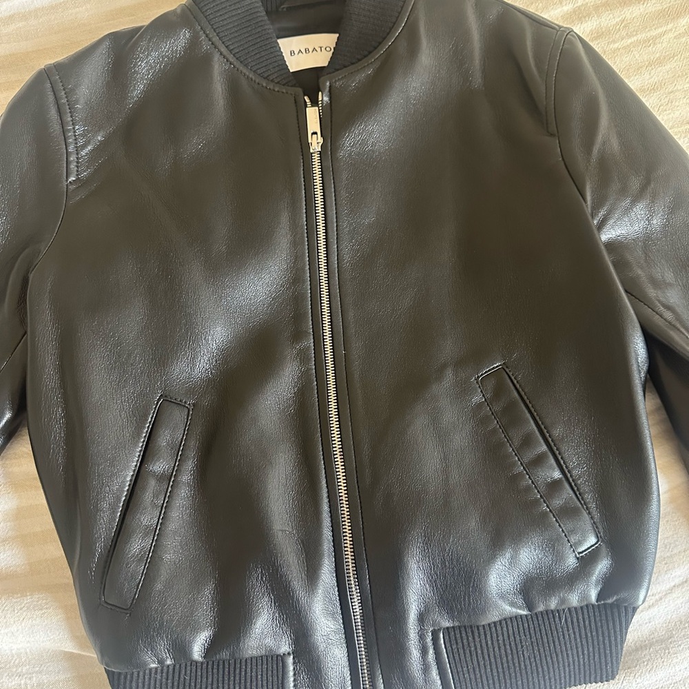 Aritzia Babaton Black Leather Jacket